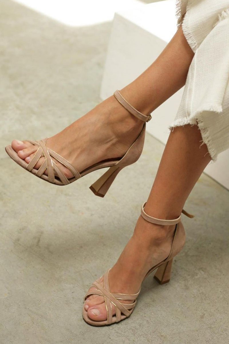 Sophia | Women's Strappy Block Heel Comfortable Sandals Ankle Strap Open Toe