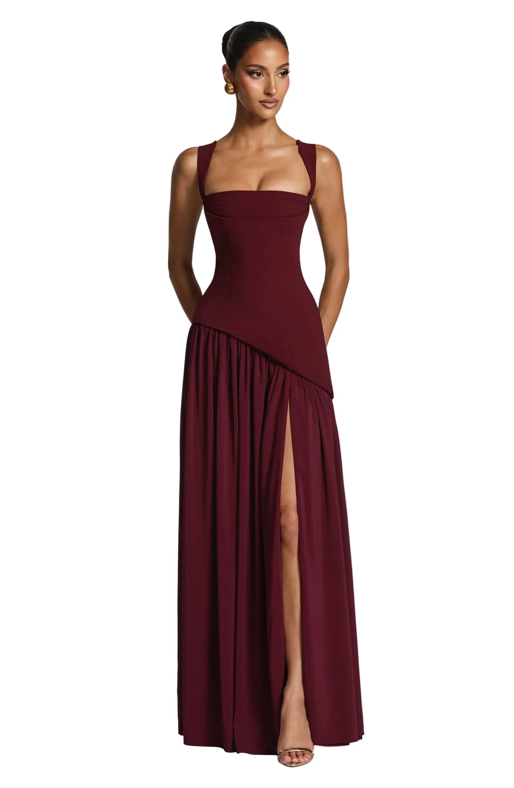 Luna | Mother of the Bride Dress Sleeveless Square Neck A-Line Maxi Gown