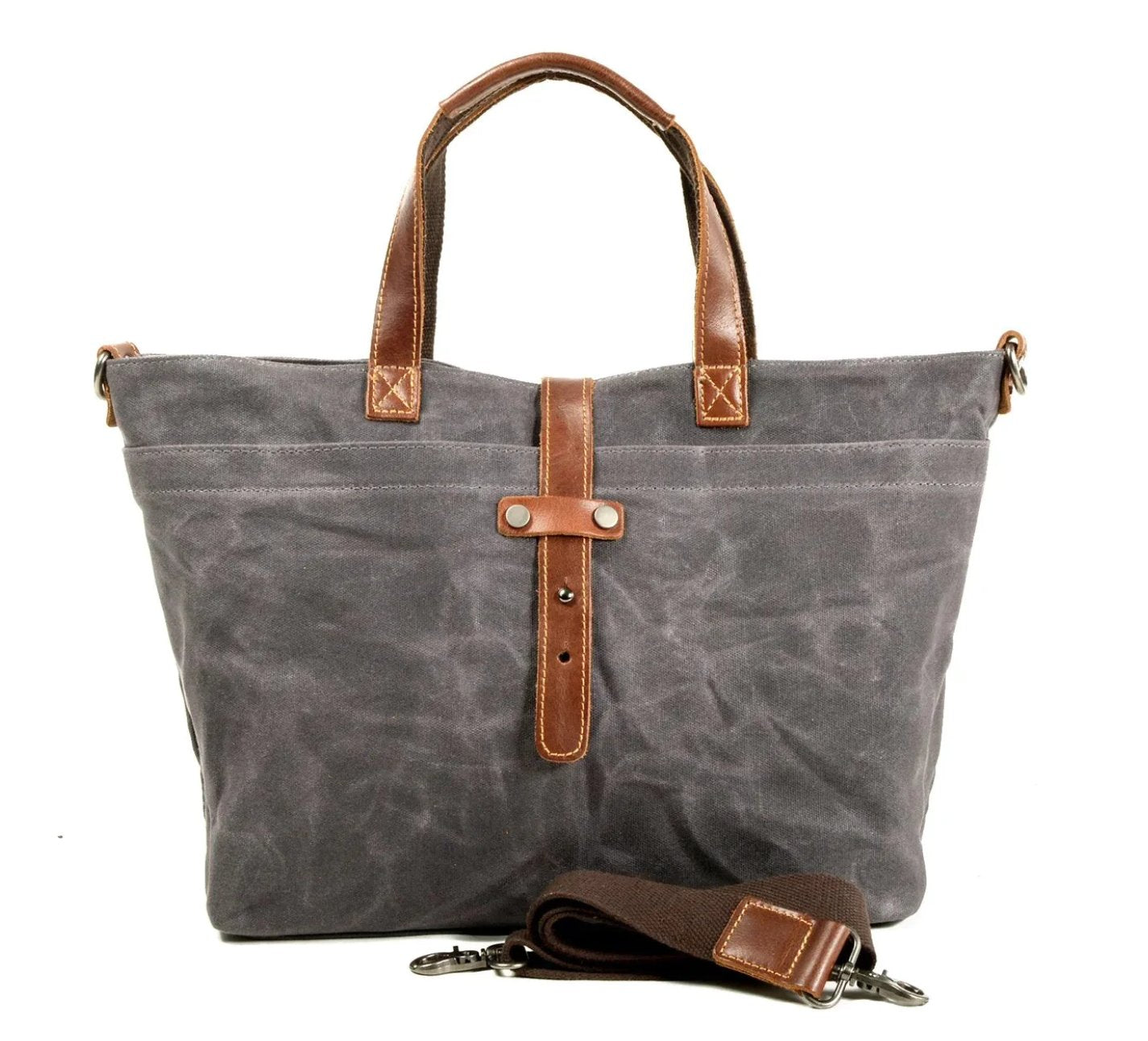 Harper | Waxed Canvas Tote Bag Leather-Trim Water-Resistant Crossbody